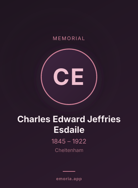 Memorial portrait of Charles Edward Jeffries Esdaile