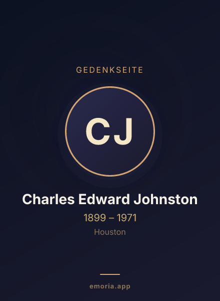 Gedenkportrait von Charles Edward Johnston