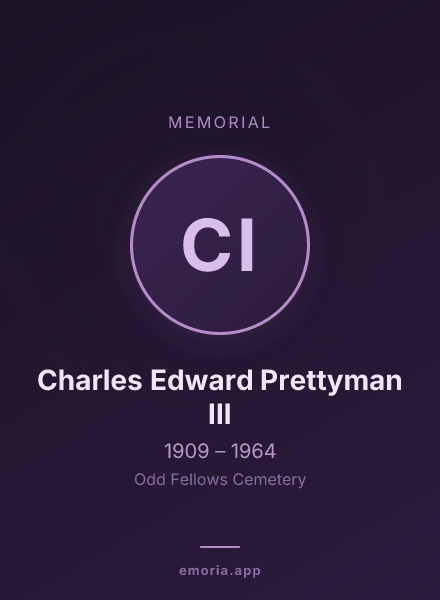 Memorial portrait of Charles Edward Prettyman III