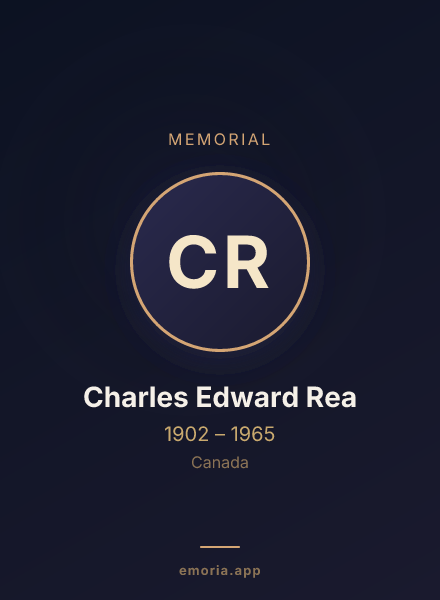 Memorial portrait of Charles Edward Rea