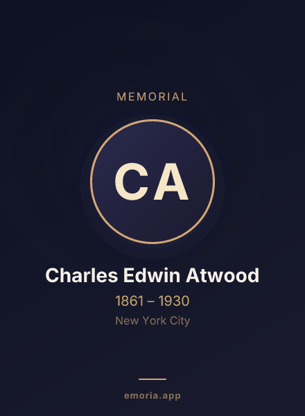 Memorial portrait of Charles Edwin Atwood