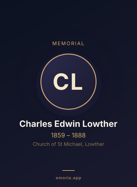 Memorial portrait of Charles Edwin Lowther