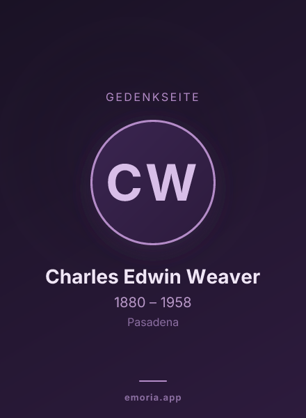 Gedenkportrait von Charles Edwin Weaver