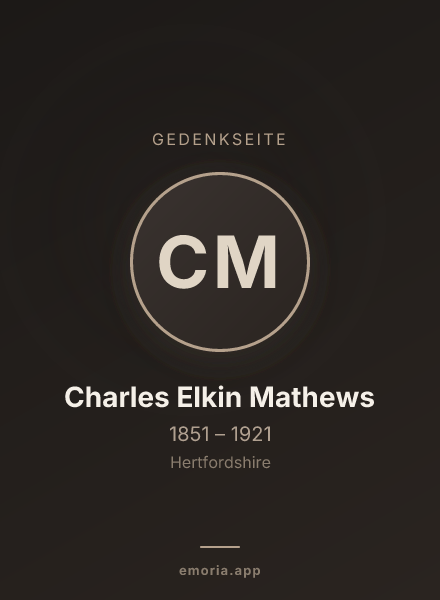 Gedenkportrait von Charles Elkin Mathews