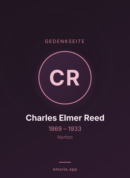 Gedenkportrait von Charles Elmer Reed