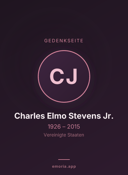 Gedenkportrait von Charles Elmo Stevens Jr.