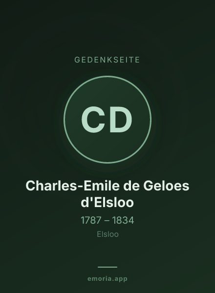 Gedenkportrait von Charles-Emile de Geloes d'Elsloo