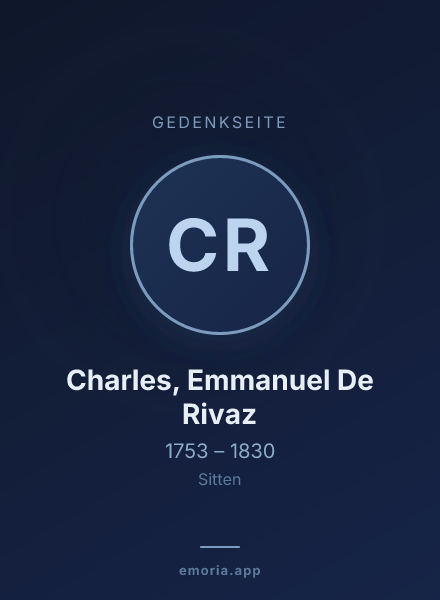 Gedenkportrait von Charles, Emmanuel De Rivaz