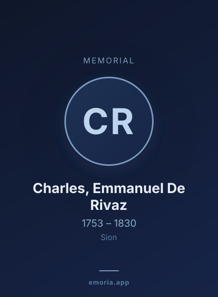 Memorial portrait of Charles, Emmanuel De Rivaz