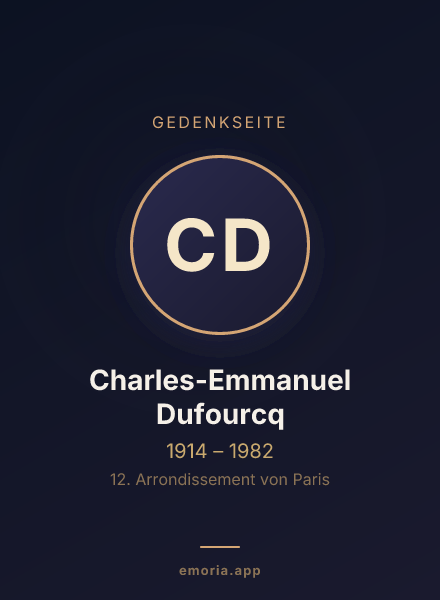 Gedenkportrait von Charles-Emmanuel Dufourcq