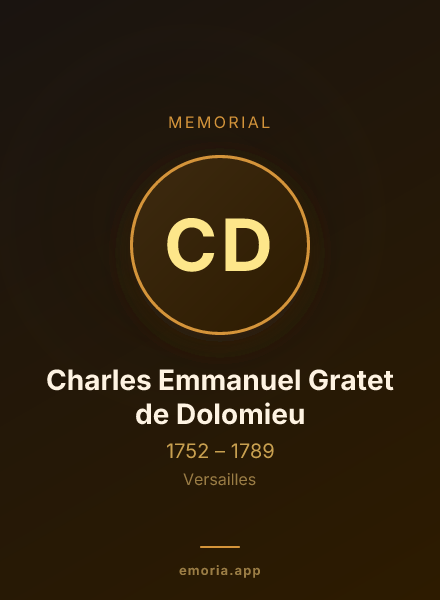 Memorial portrait of Charles Emmanuel Gratet de Dolomieu