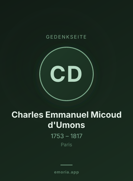 Gedenkportrait von Charles Emmanuel Micoud d'Umons