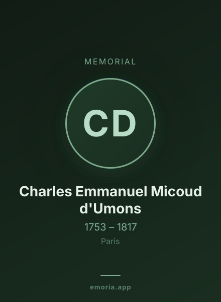 Memorial portrait of Charles Emmanuel Micoud d'Umons