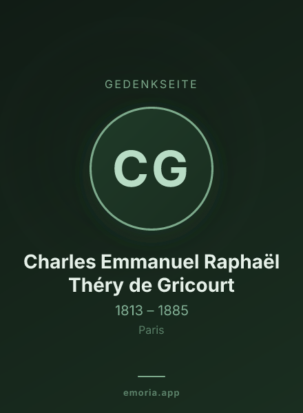 Gedenkportrait von Charles Emmanuel Raphaël Théry de Gricourt