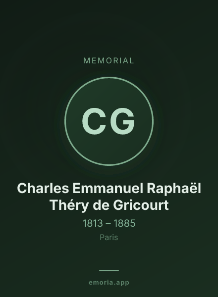Memorial portrait of Charles Emmanuel Raphaël Théry de Gricourt