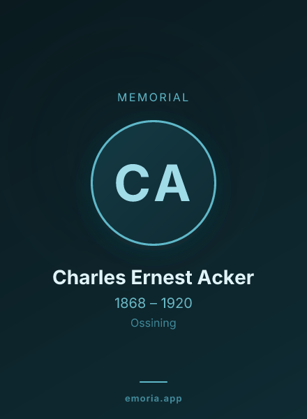 Memorial portrait of Charles Ernest Acker