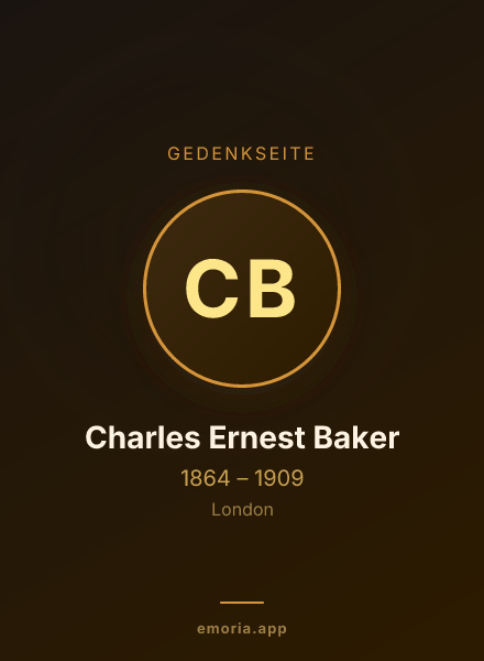 Gedenkportrait von Charles Ernest Baker