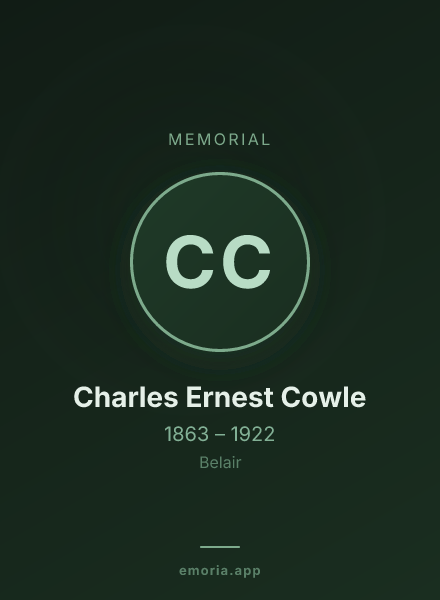Memorial portrait of Charles Ernest Cowle