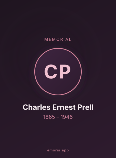 Memorial portrait of Charles Ernest Prell