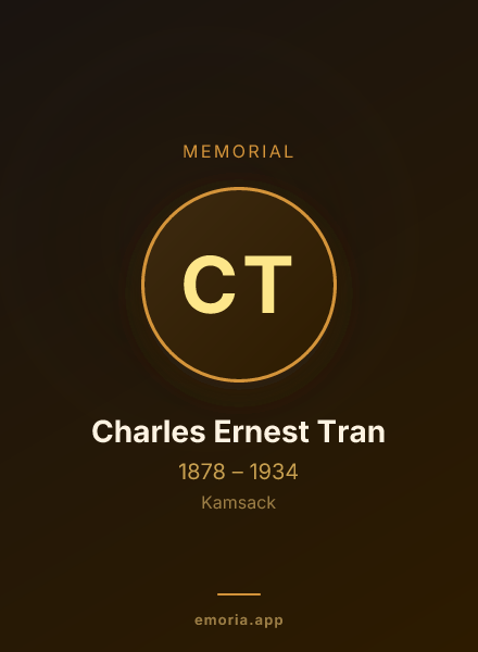 Memorial portrait of Charles Ernest Tran