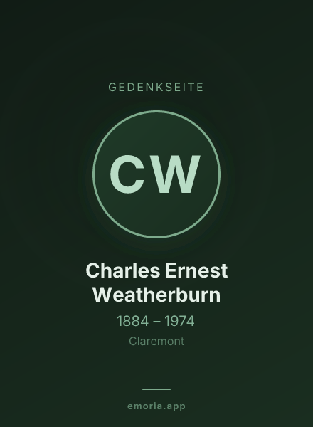 Gedenkportrait von Charles Ernest Weatherburn
