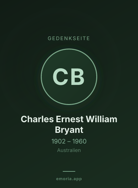 Gedenkportrait von Charles Ernest William Bryant