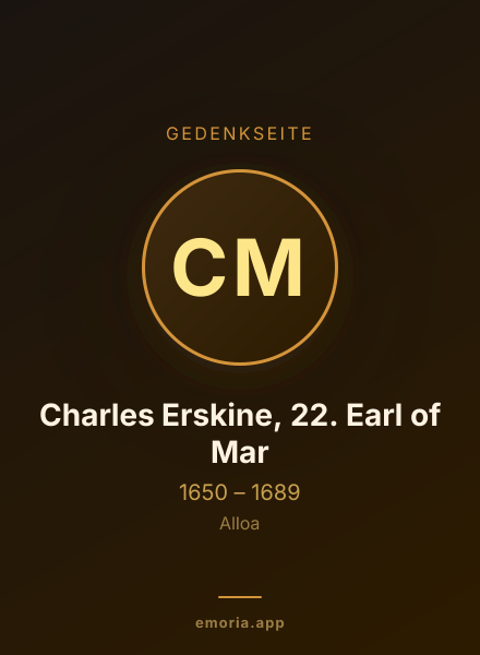 Gedenkportrait von Charles Erskine, 22. Earl of Mar