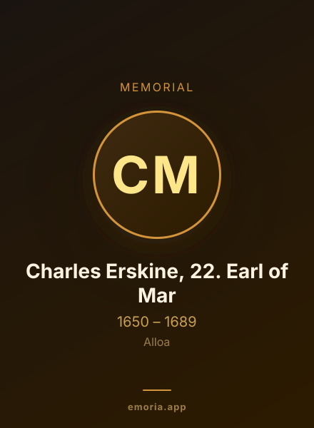 Memorial portrait of Charles Erskine, 22. Earl of Mar