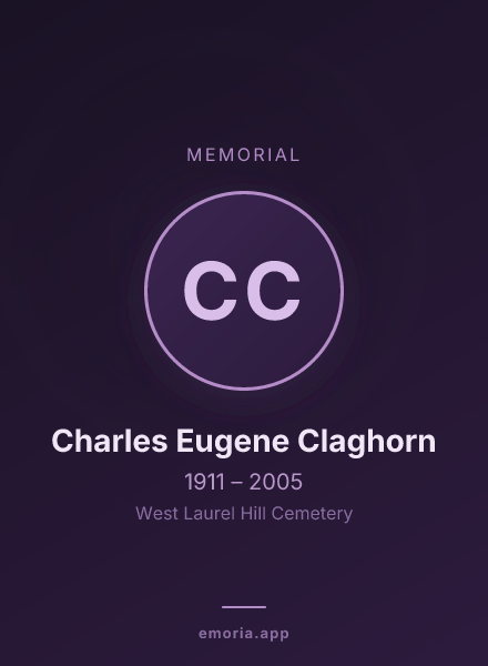 Memorial portrait of Charles Eugene Claghorn