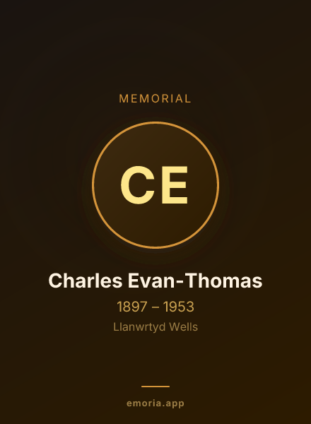Memorial portrait of Charles Evan-Thomas