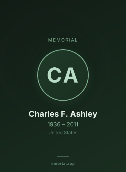 Memorial portrait of Charles F. Ashley