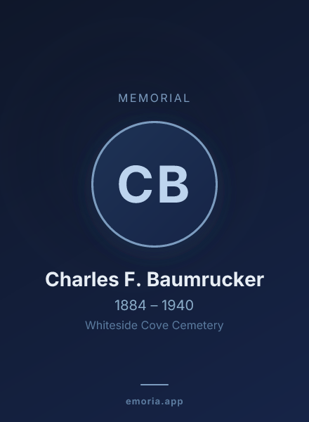 Memorial portrait of Charles F. Baumrucker