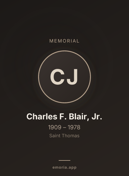 Memorial portrait of Charles F. Blair, Jr.