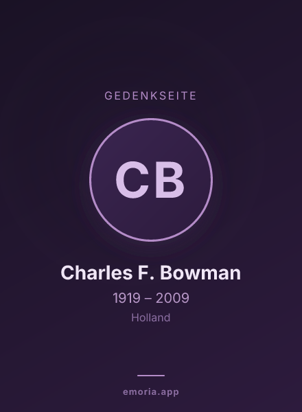 Gedenkportrait von Charles F. Bowman
