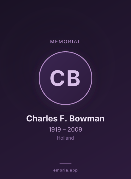 Memorial portrait of Charles F. Bowman