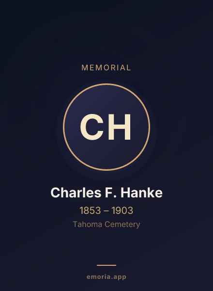 Memorial portrait of Charles F. Hanke