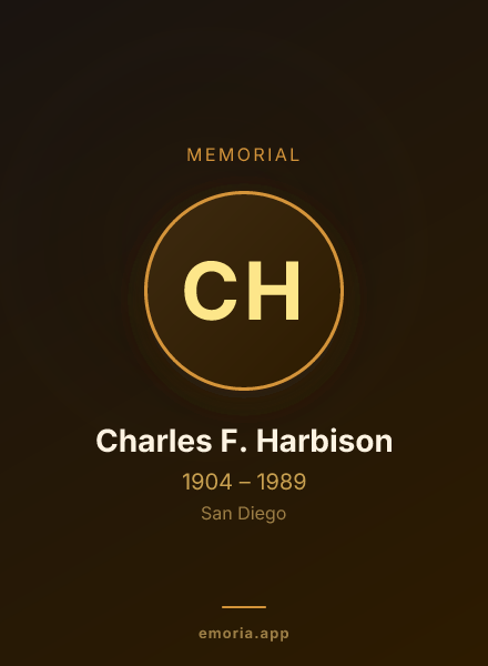 Memorial portrait of Charles F. Harbison