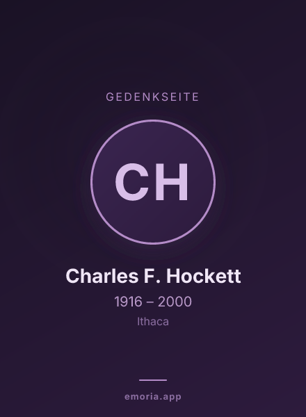 Gedenkportrait von Charles F. Hockett