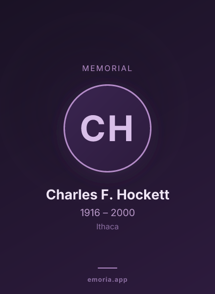 Memorial portrait of Charles F. Hockett