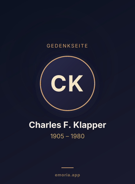 Gedenkportrait von Charles F. Klapper