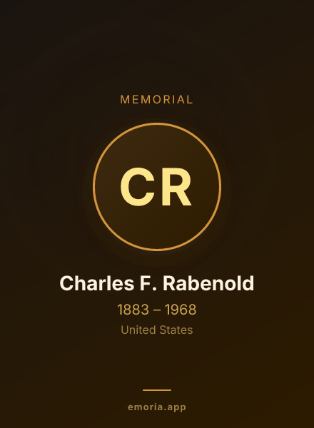 Memorial portrait of Charles F. Rabenold