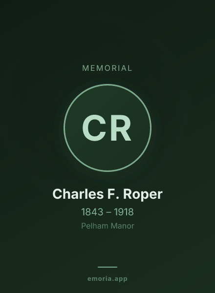 Memorial portrait of Charles F. Roper