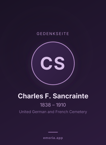 Gedenkportrait von Charles F. Sancrainte