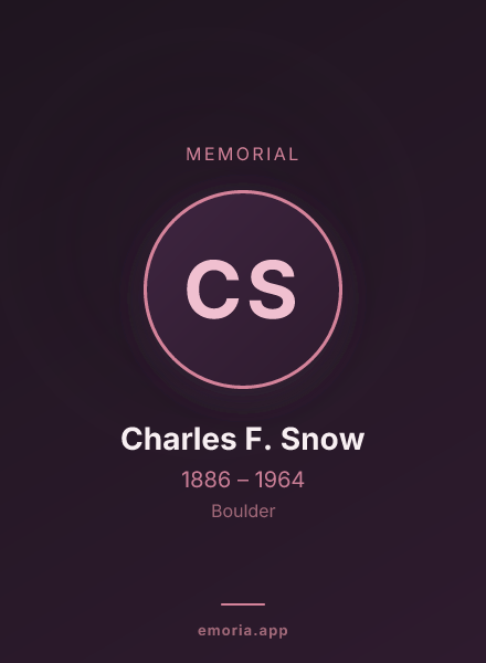 Memorial portrait of Charles F. Snow