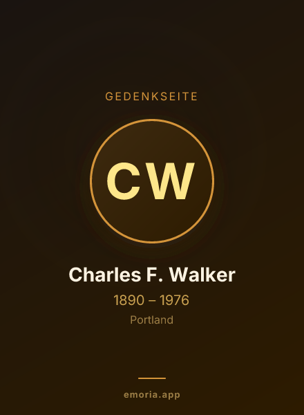 Gedenkportrait von Charles F. Walker