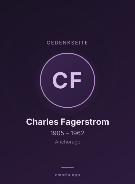 Gedenkportrait von Charles Fagerstrom