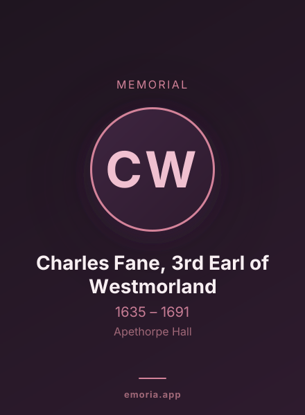 Memorial portrait of Charles Fane, 3rd Earl of Westmorland