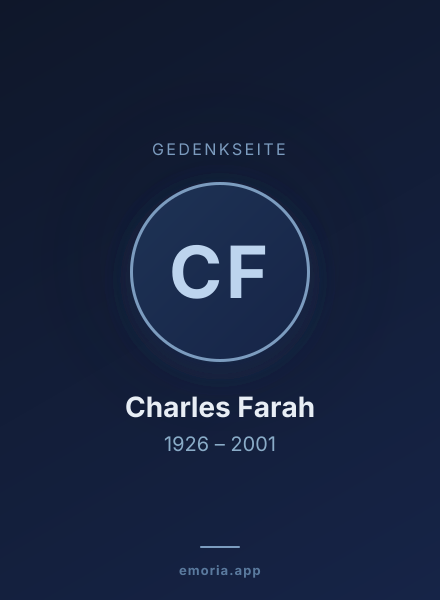 Gedenkportrait von Charles Farah
