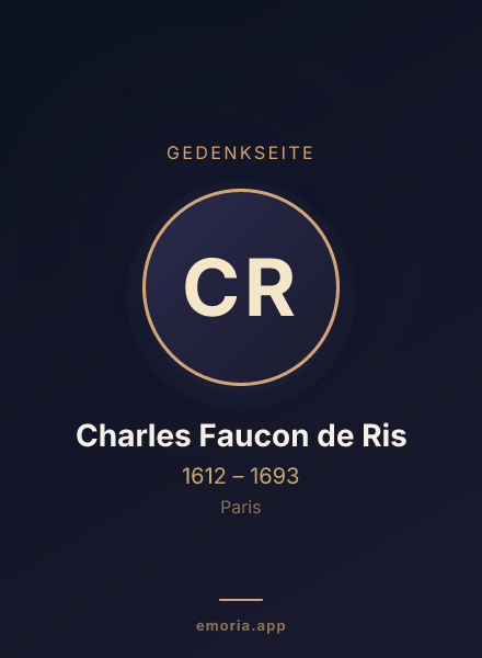 Gedenkportrait von Charles Faucon de Ris