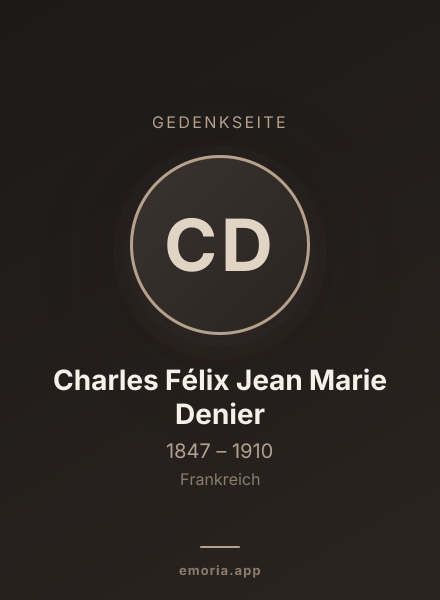 Gedenkportrait von Charles Félix Jean Marie Denier